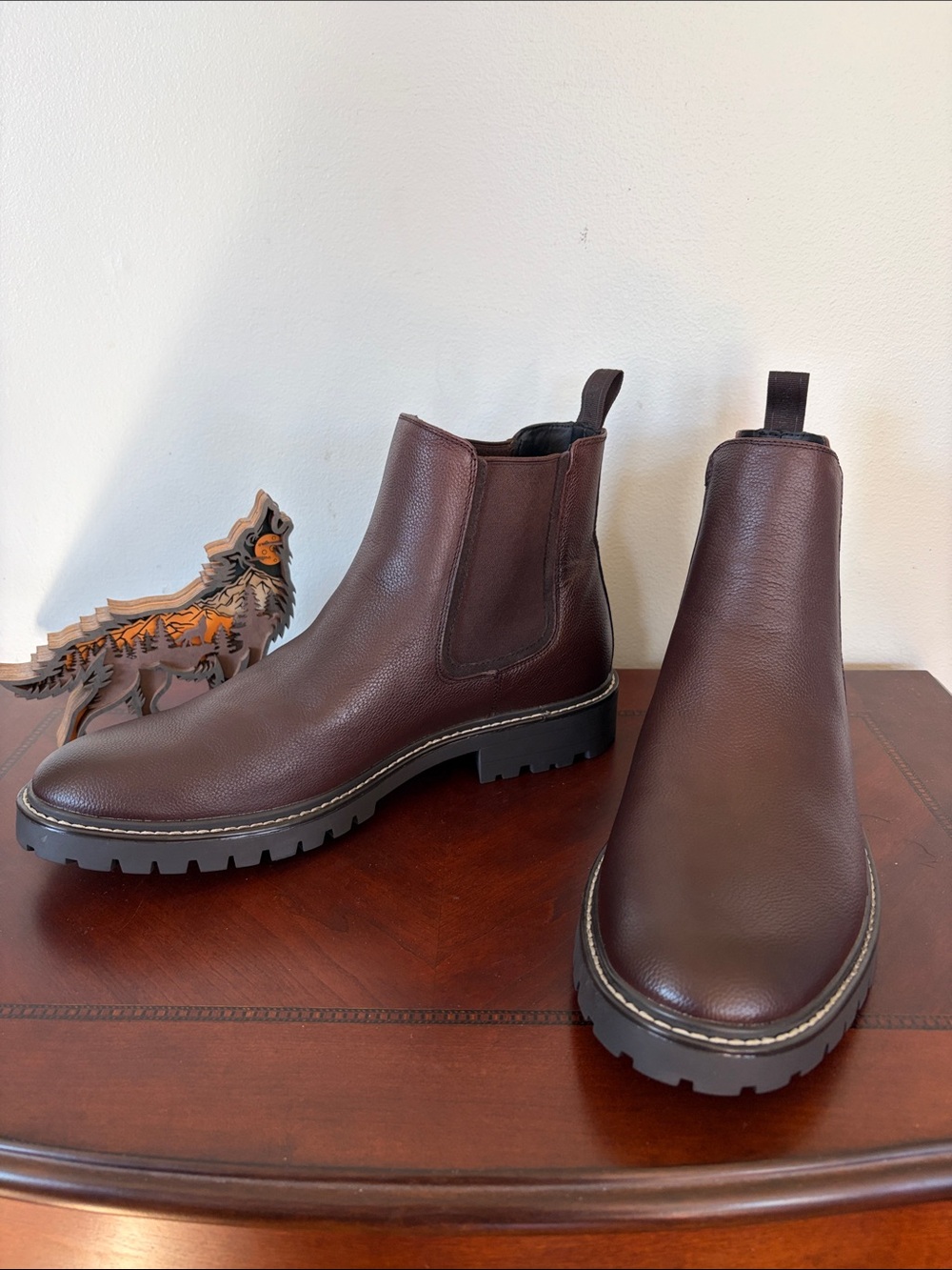Calvin Klein Letrel Men's Dark Brown Leather Chelsea Boots 10.5